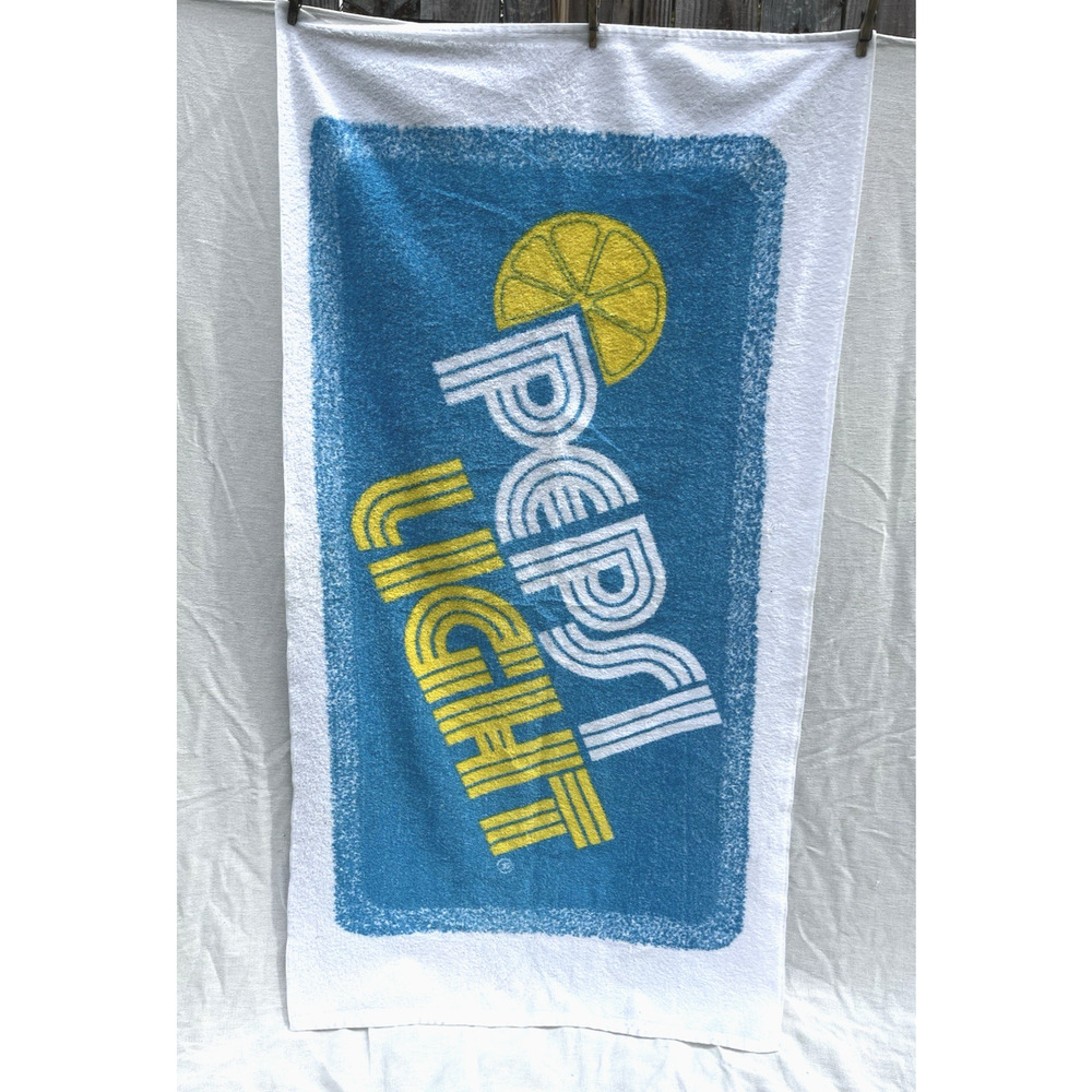 Cannon Pepsi Light Soda Beach Towel All Cotton 30.5 x 54.5 Advertising Vintage